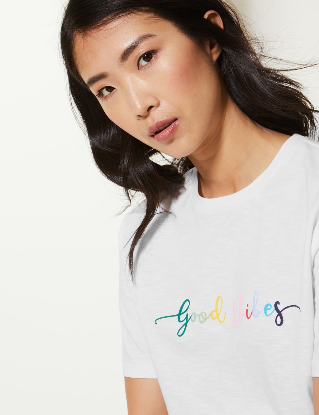 Pure Cotton Good Vibes Straight Fit T-Shirt 5 of 5