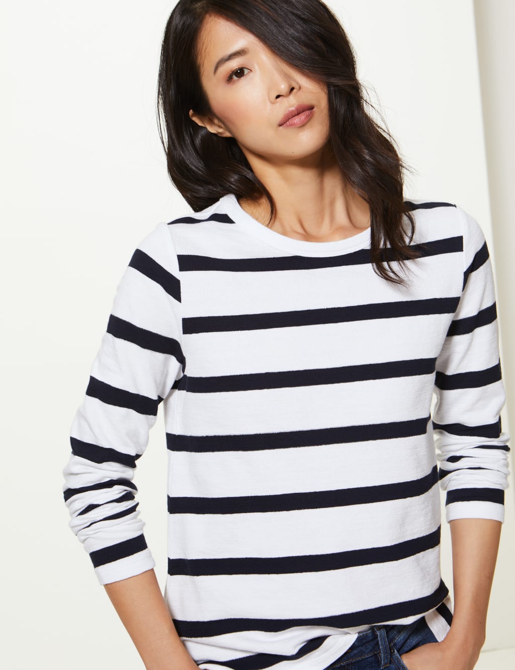 Pure Cotton Striped Regular Fit Sweatshirt M S Collection M S