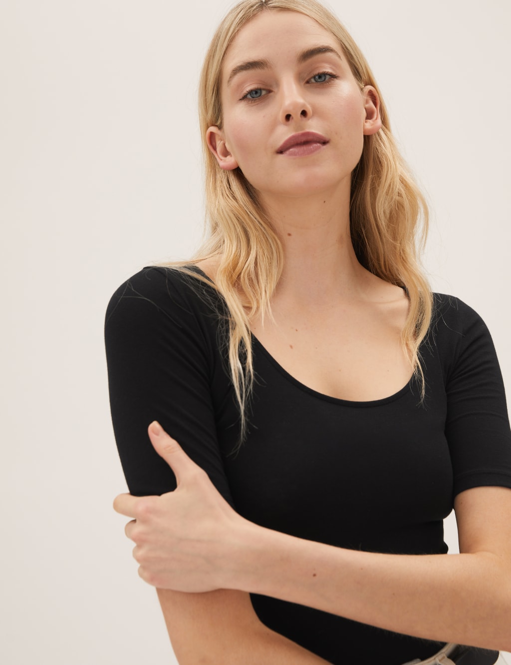 Cotton Rich Fitted Half Sleeve Bodysuit 1 of 5