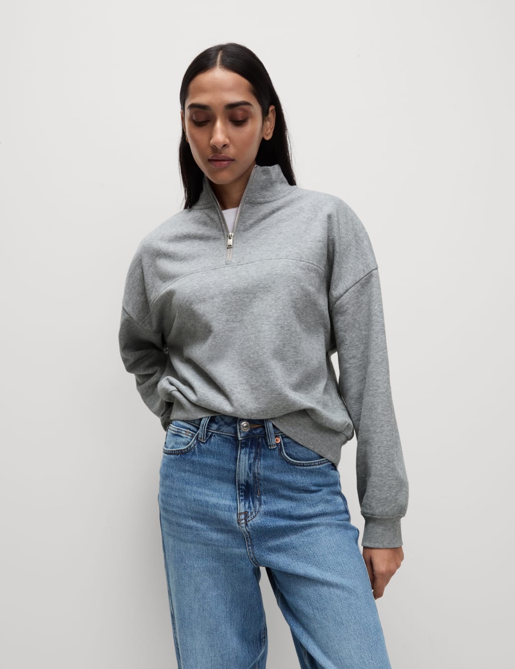 Cotton Rich Half Zip Sweatshirt 4 of 6