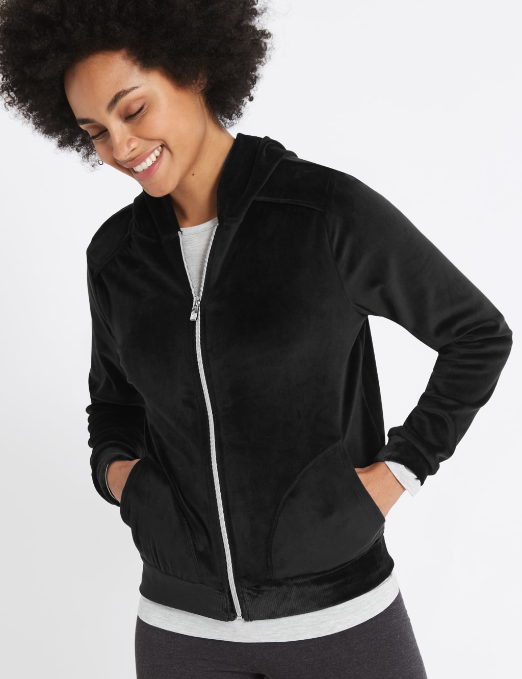Velour Long Sleeve Hoodie 3 of 4