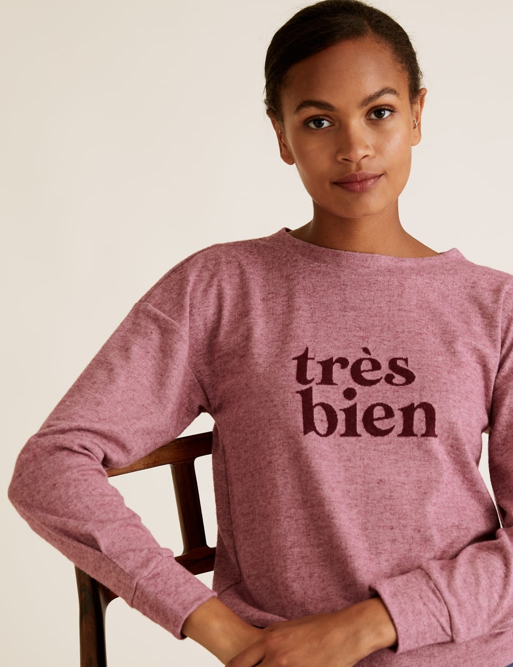 Slogan Straight Fit Sweatshirt M S Collection M S
