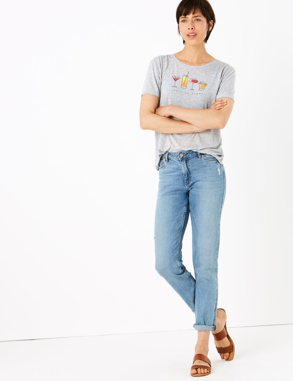 Cheers To Summer Slogan Relaxed T-Shirt 3 of 4