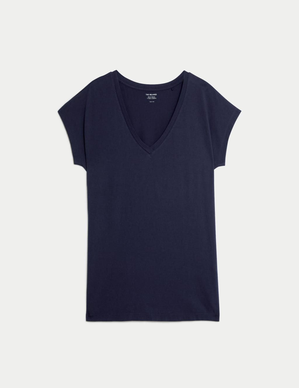 Cotton Rich V-Neck Relaxed Longline T-Shirt | M&S Collection | M&S