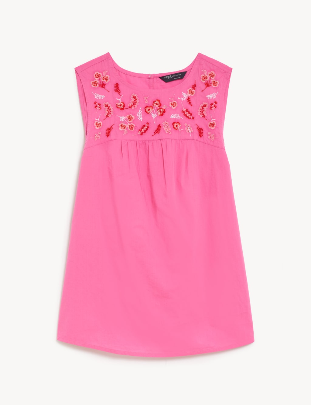 Pure Cotton Floral Embroidered Vest Top 2 of 5