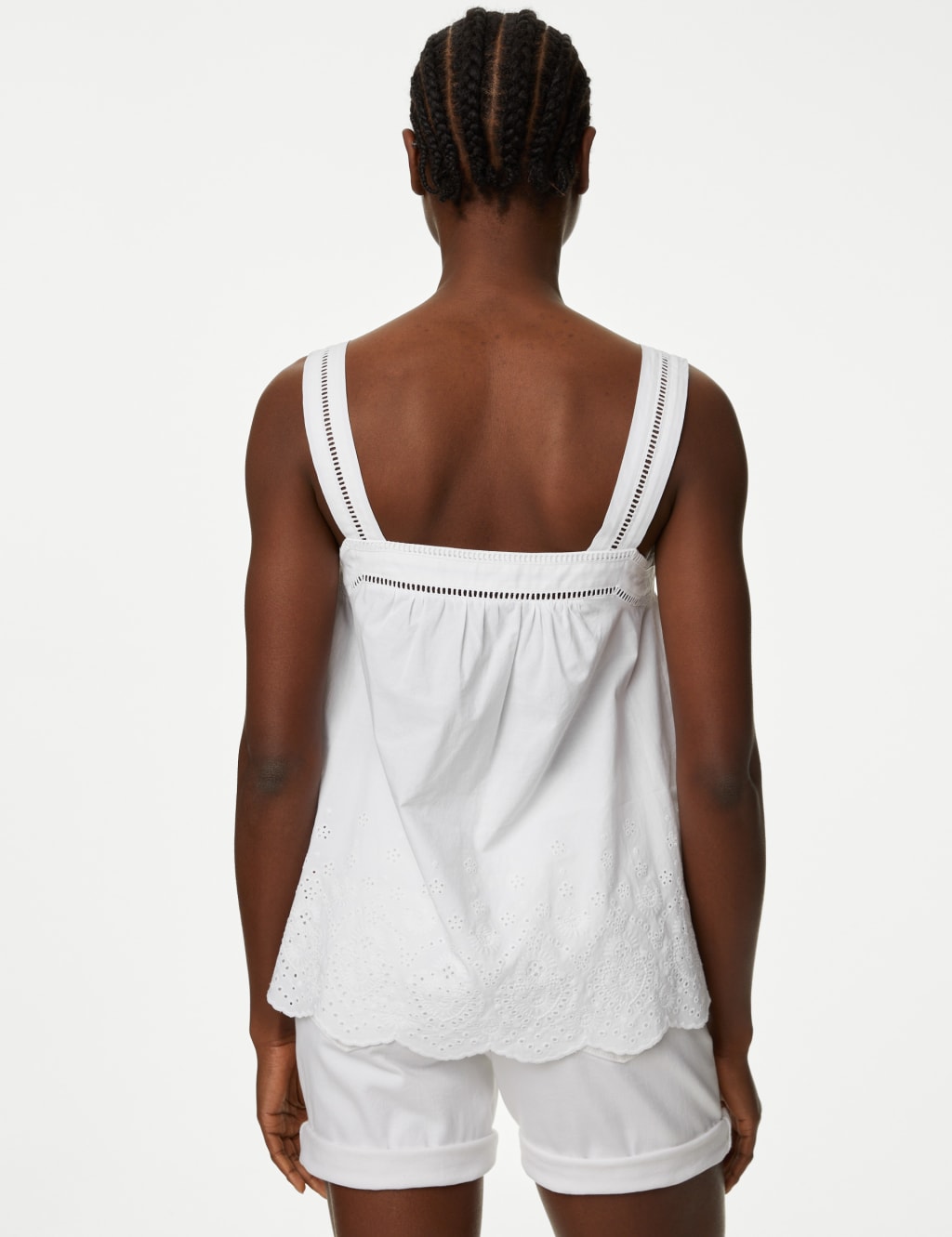Pure Cotton Broderie Detail Cami Top 4 of 5