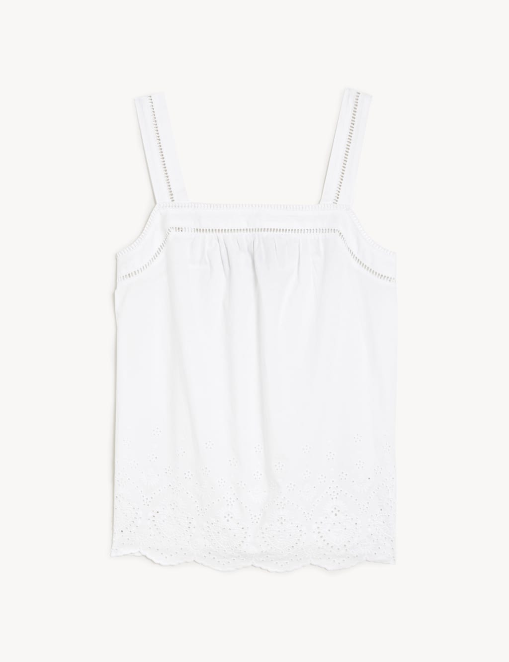 Pure Cotton Broderie Detail Cami Top 2 of 5