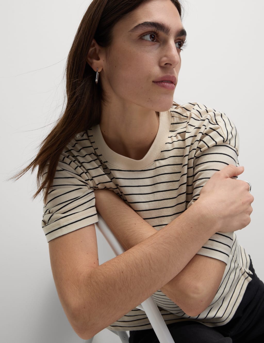 Pure Cotton Relaxed Striped Boxy T-Shirt 6 of 6