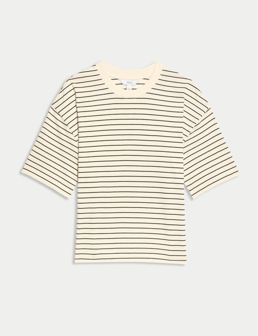 Pure Cotton Relaxed Striped Boxy T-Shirt 2 of 6