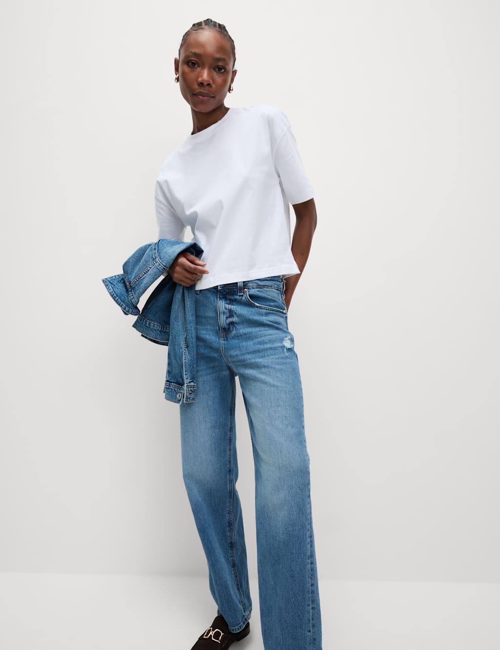 Pure Cotton Crew Neck Boxy T-Shirt 4 of 5