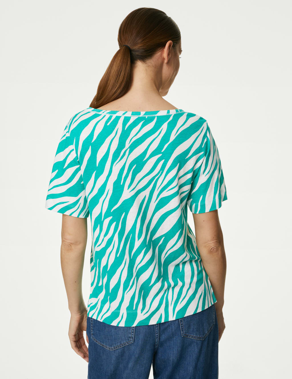 Linen Blend Printed V-Neck Top 5 of 5