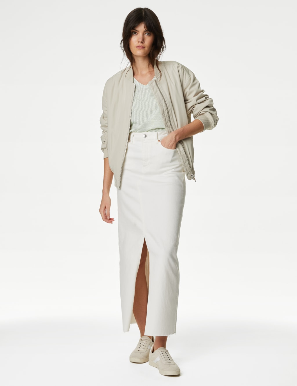 Linen Blend Striped V-Neck Top 3 of 5