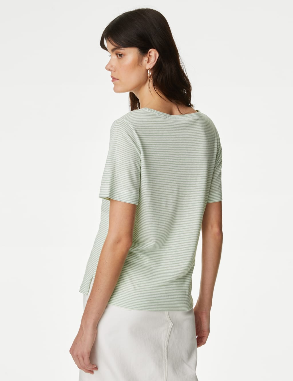 Linen Blend Striped V-Neck Top | M&S Collection | M&S