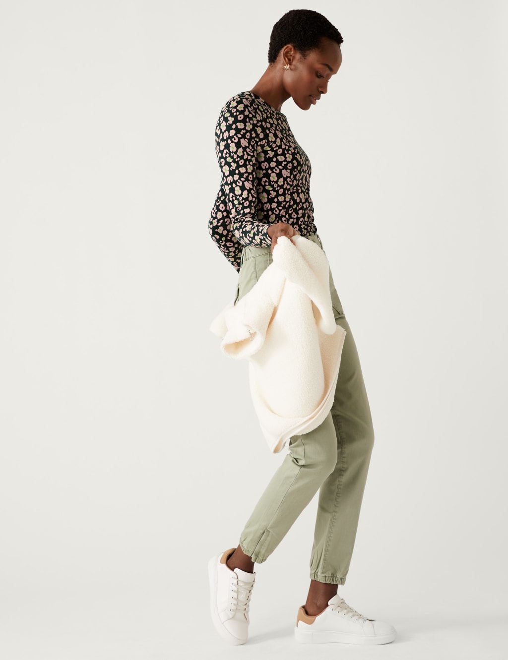 Cotton Rich Printed Slim Fit Top 3 of 5