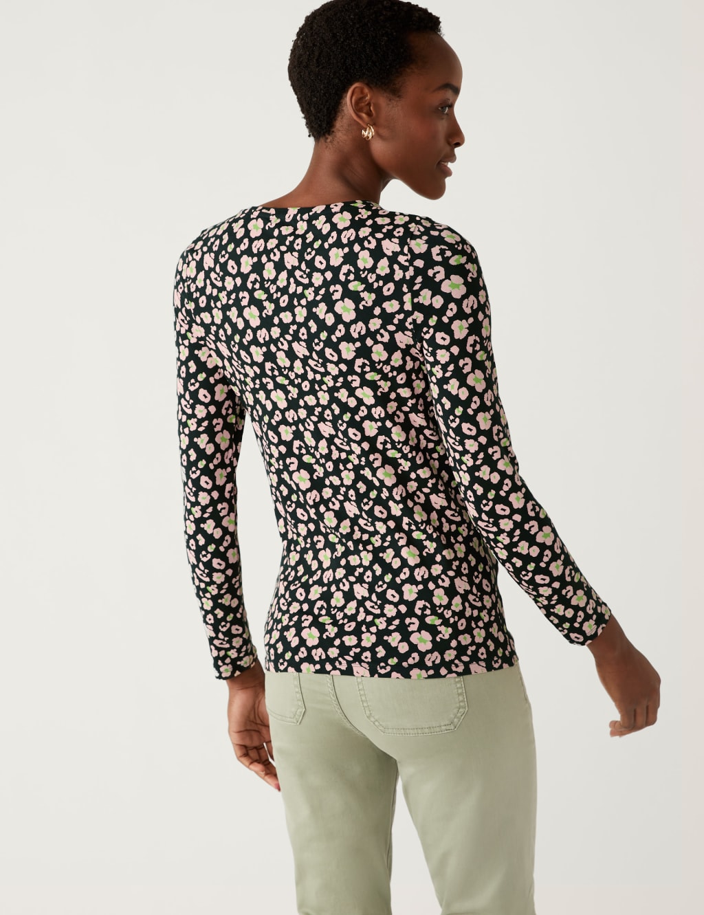 Cotton Rich Printed Slim Fit Top 4 of 5