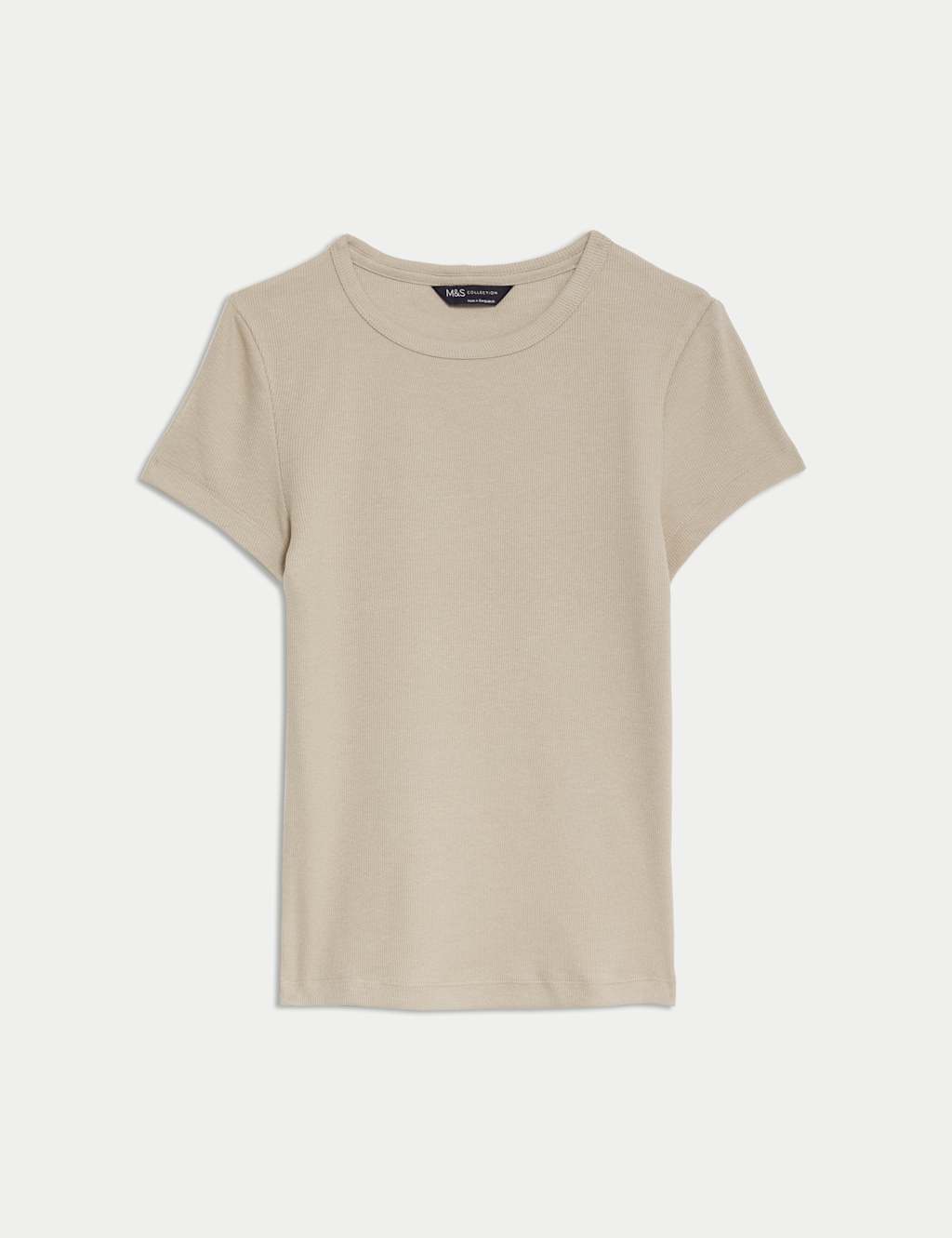 Cotton Rich Slim Fit Ribbed T-Shirt 1 of 1