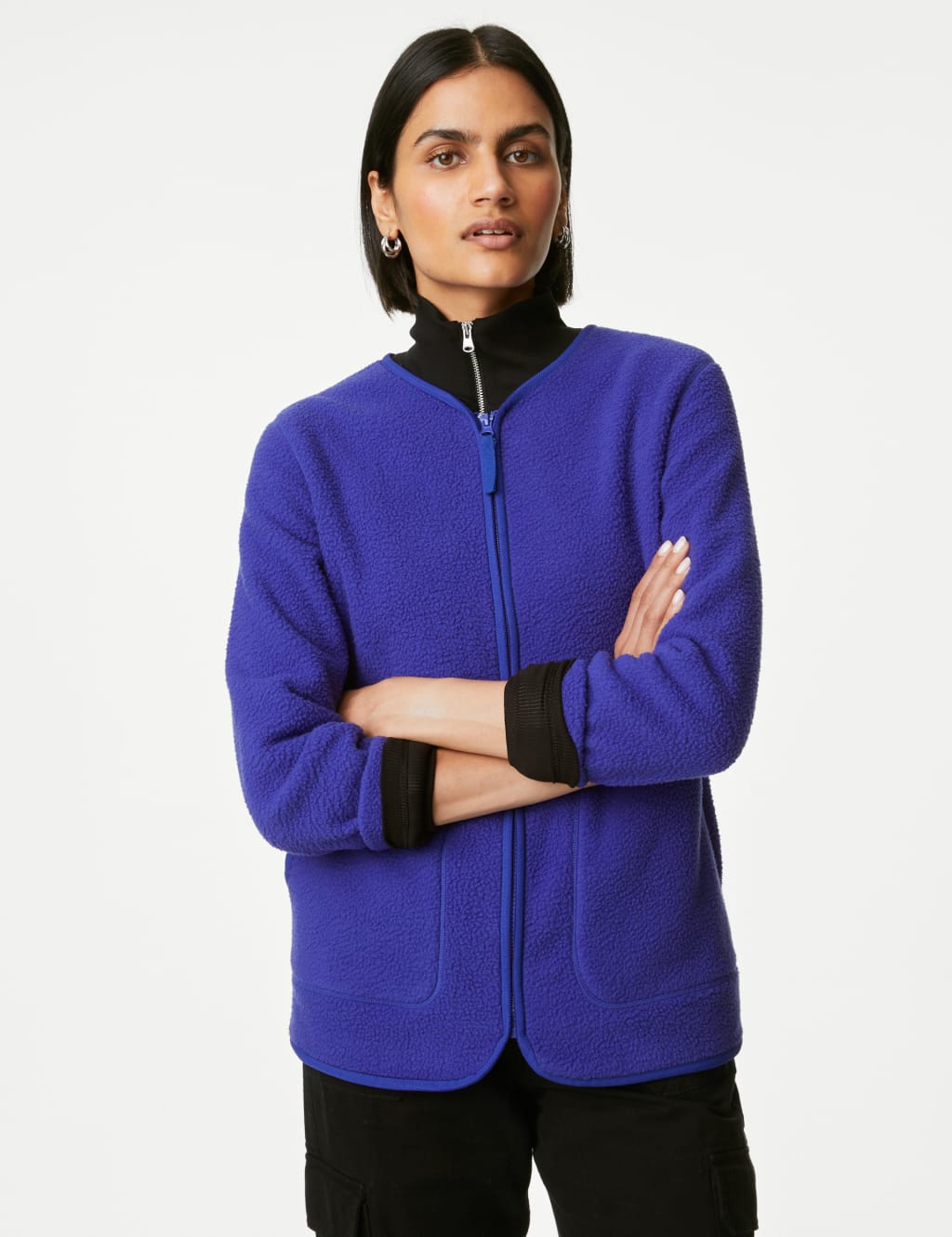 Fleece Zip Up Jacket M S Collection M S