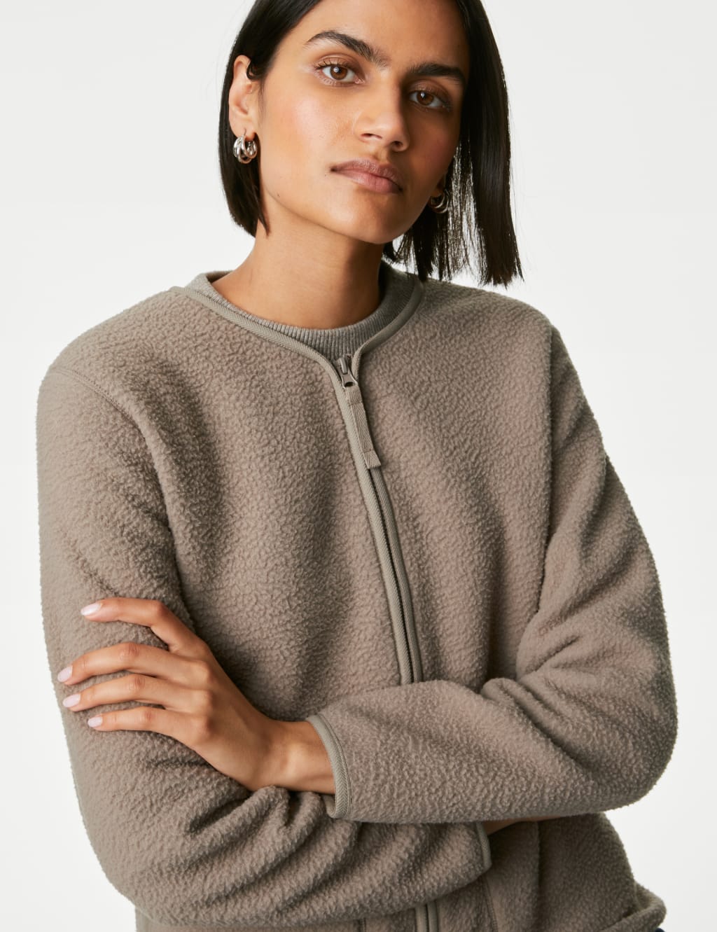 Fleece Zip Up Jacket M S Collection M S