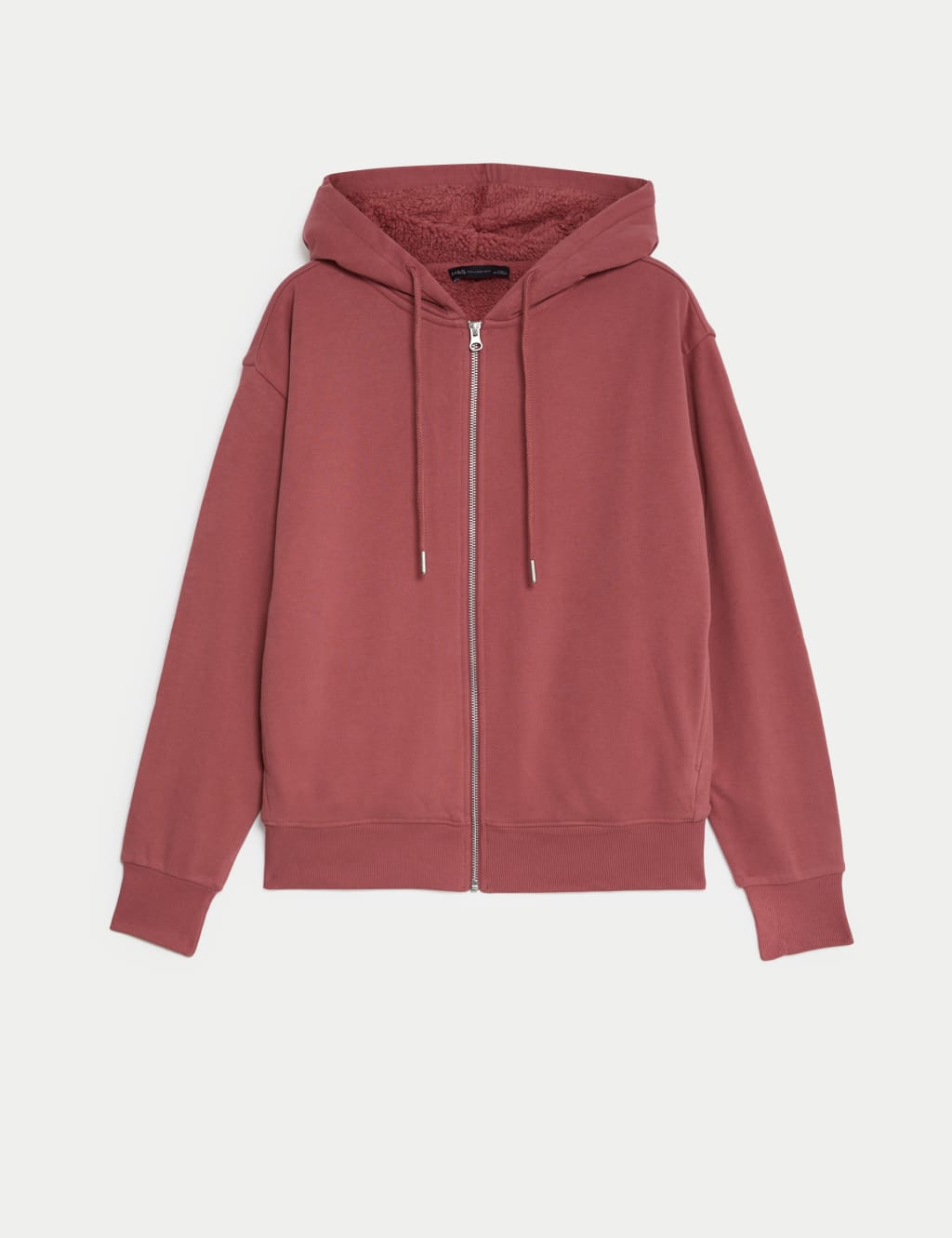 Cotton Rich Borg Lined Zip Up Hoodie M S Collection M S