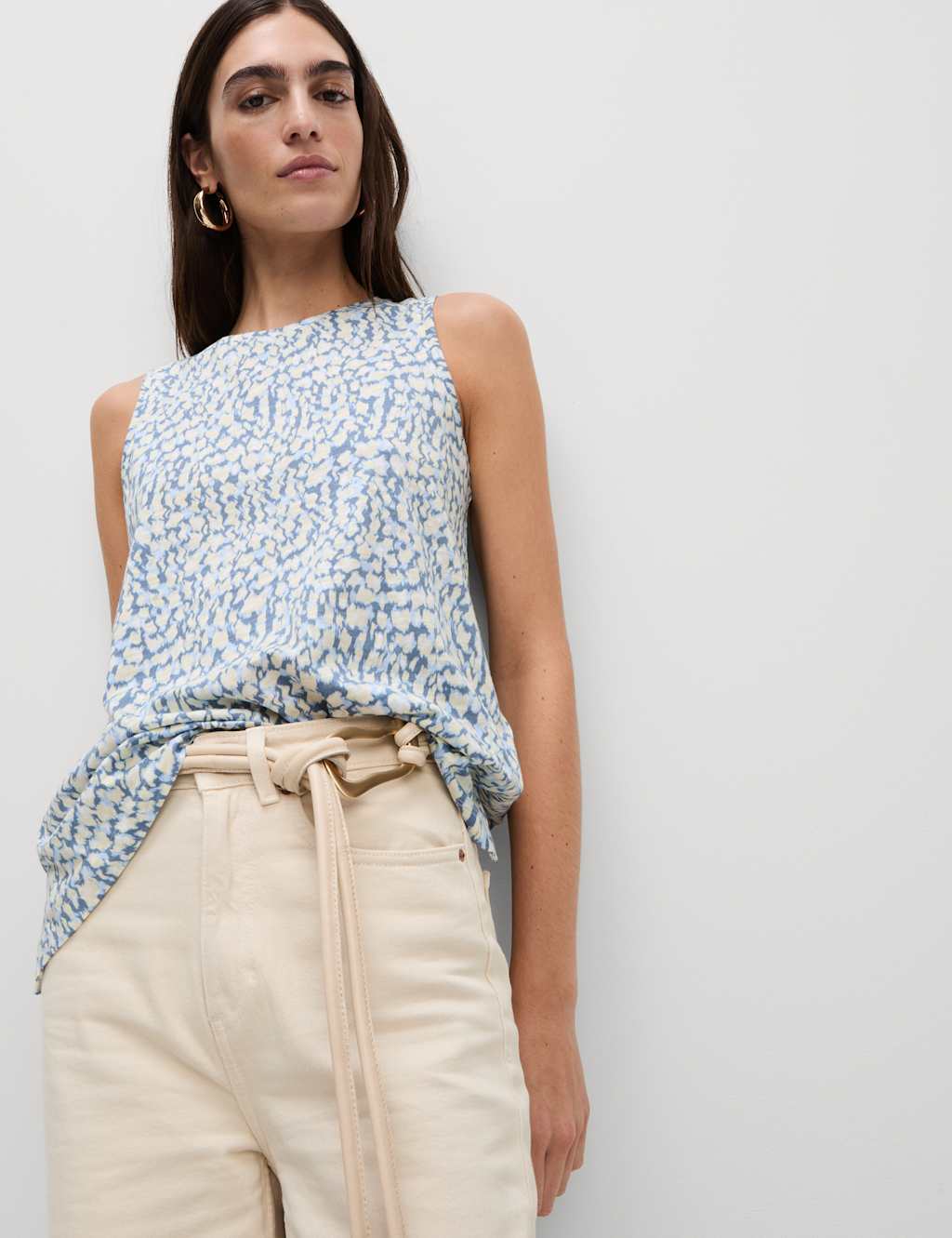 Cotton Rich Printed Relaxed Vest 1 of 5