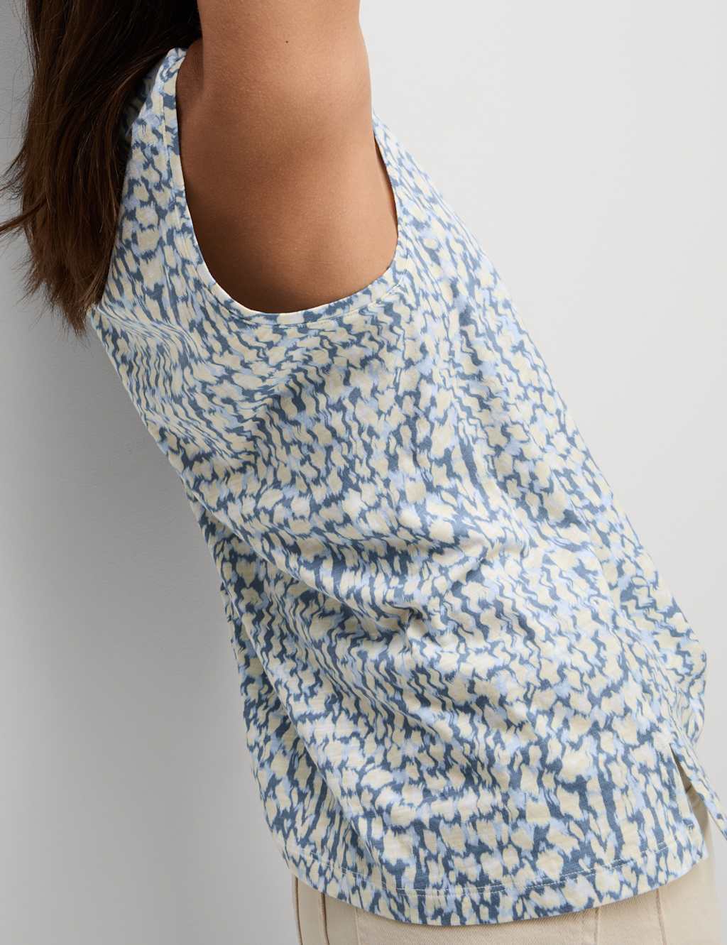 Cotton Rich Printed Relaxed Vest 5 of 5