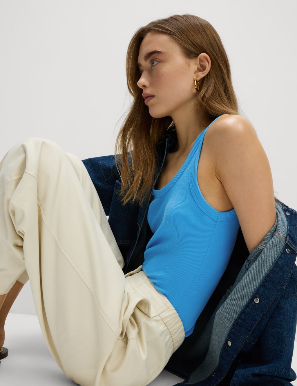 Cotton Rich Ribbed Slim Fit Vest Top 4 of 4