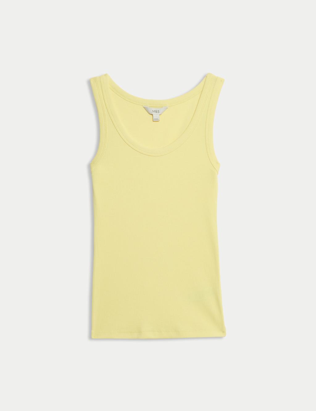 Cotton Rich Ribbed Slim Fit Vest Top 2 of 4