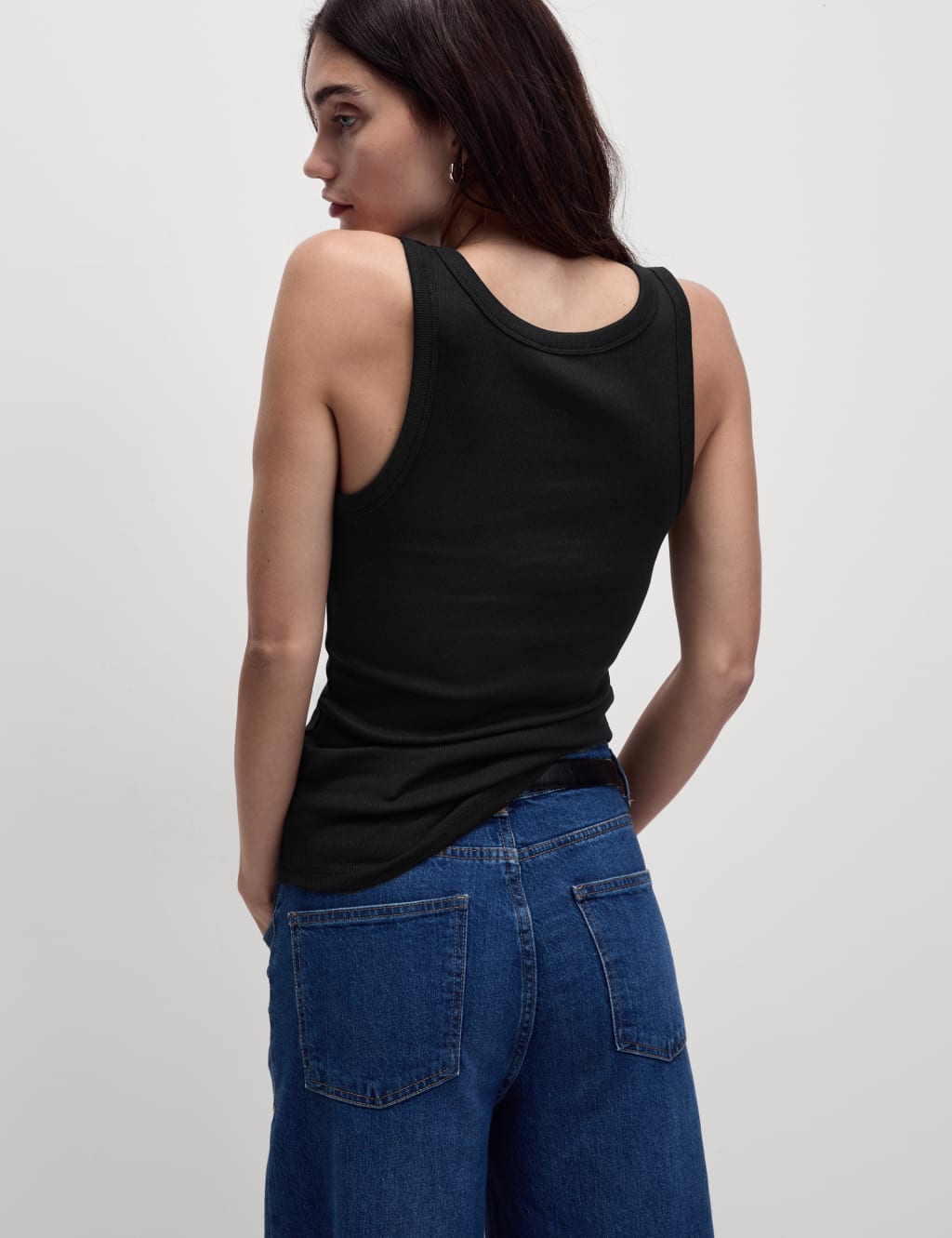 Cotton Rich Ribbed Slim Fit Vest Top 5 of 6