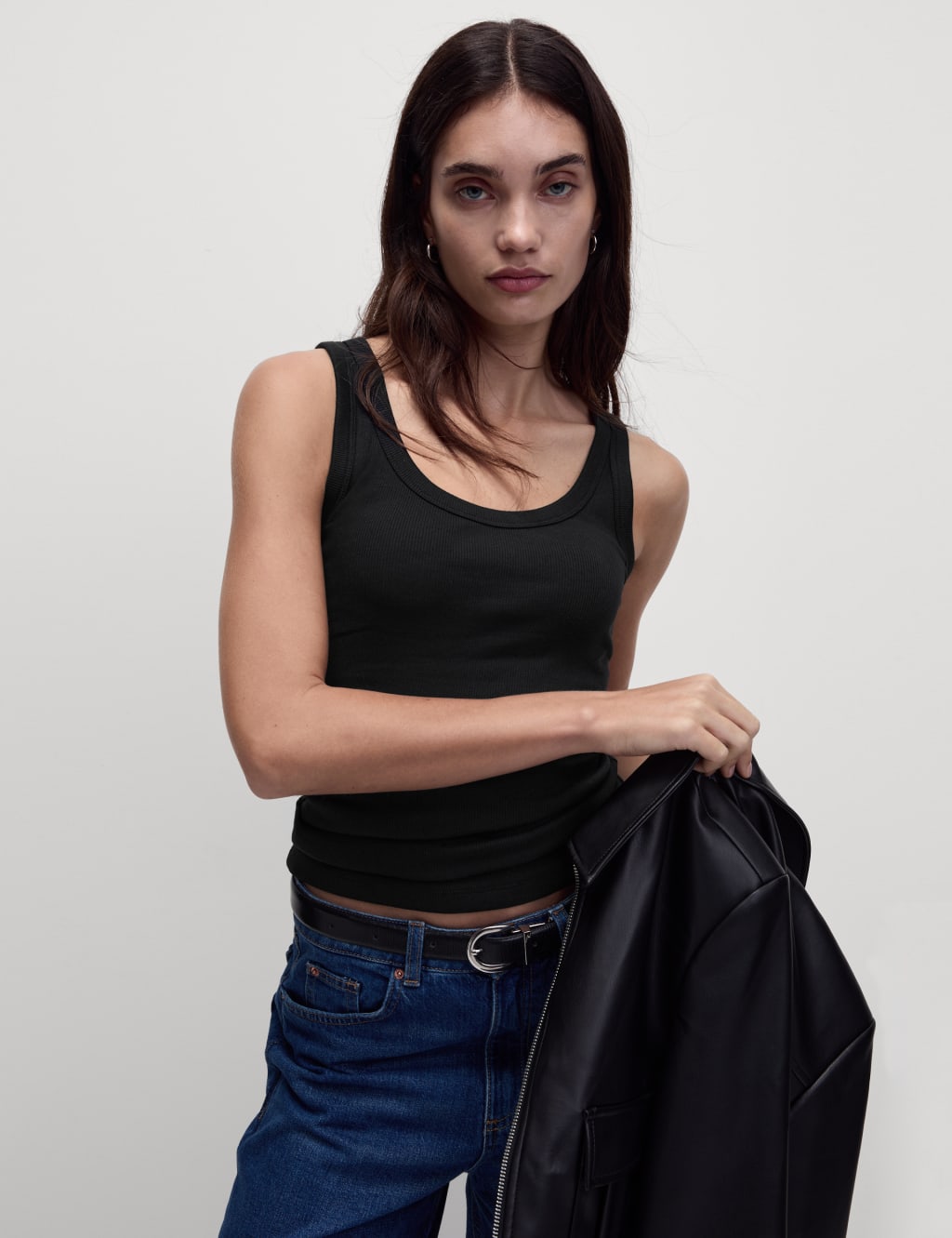Cotton Rich Ribbed Slim Fit Vest Top 6 of 6