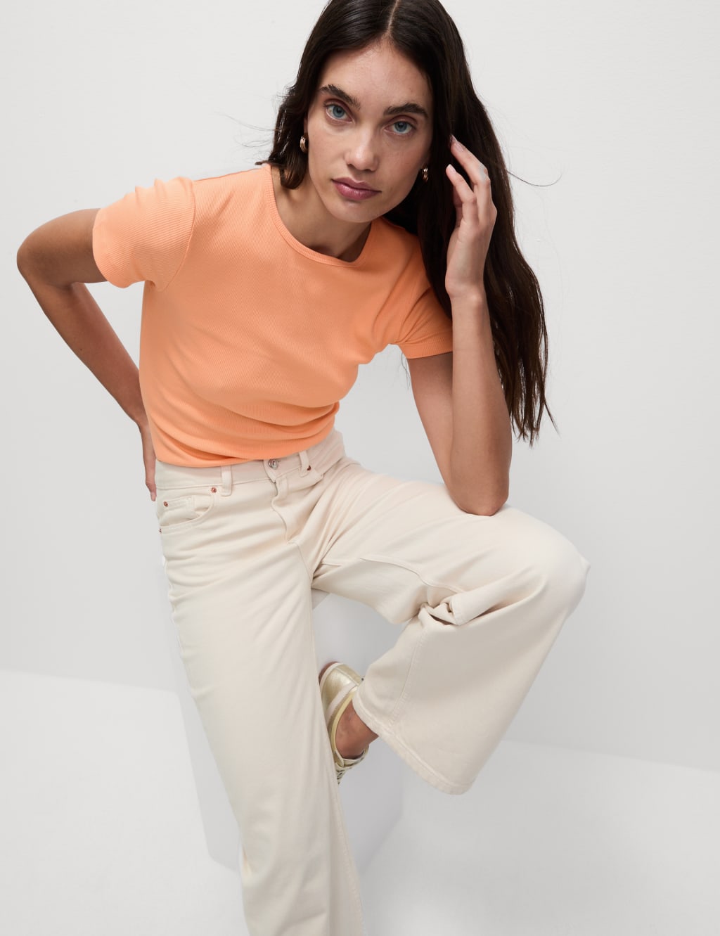 Cotton Rich Ribbed Slim Fit T-Shirt 3 of 5