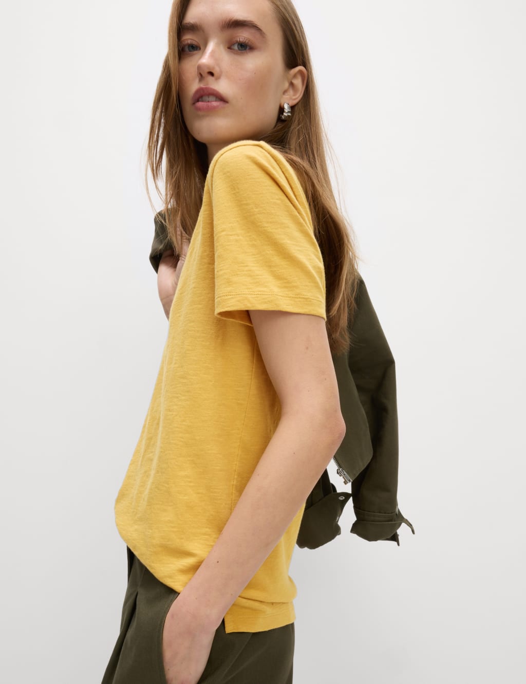 Pure Cotton V-Neck T-Shirt 1 of 4