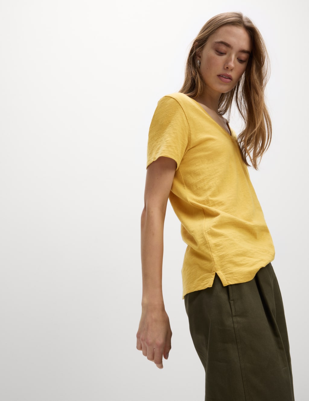 Pure Cotton V-Neck T-Shirt 4 of 4