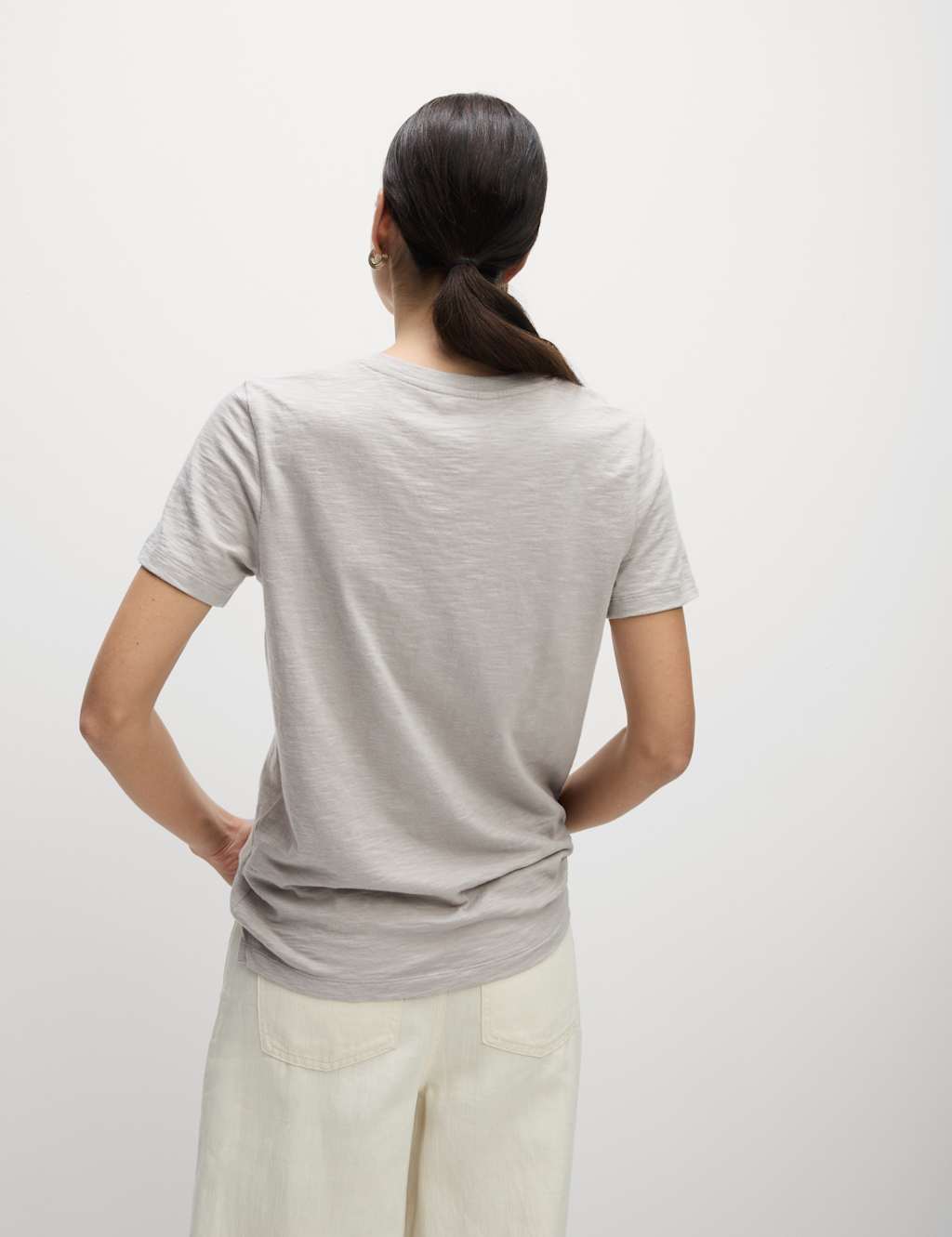 Pure Cotton V-Neck T-Shirt 4 of 5