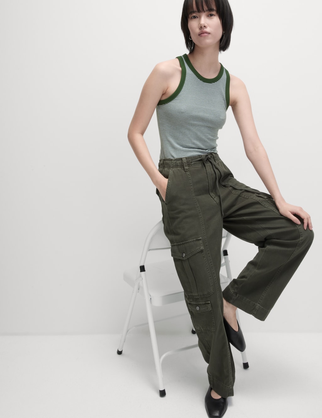 Cotton Rich Striped Racer Back Vest 4 of 7