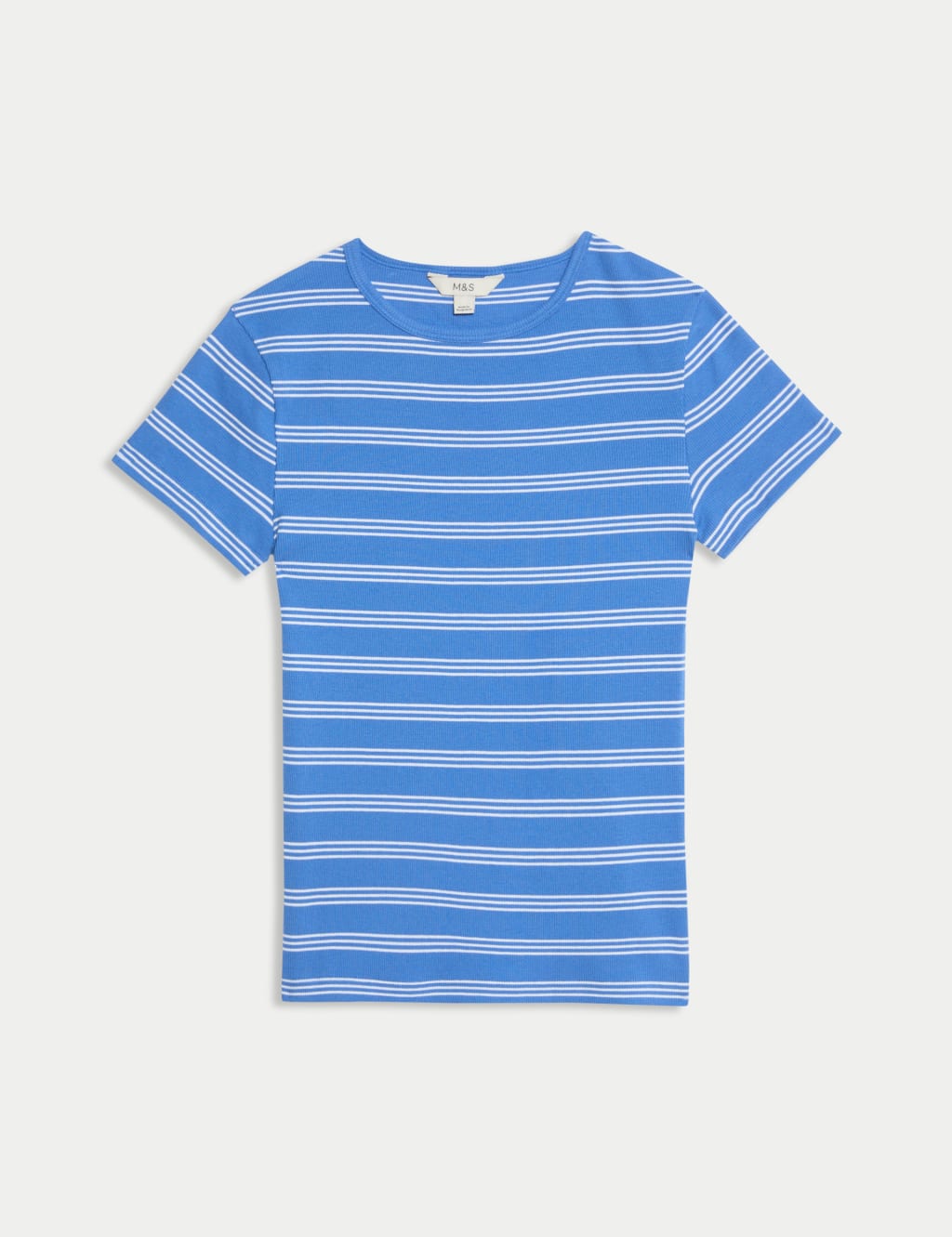 Cotton Rich Striped Ribbed T-Shirt 2 of 5