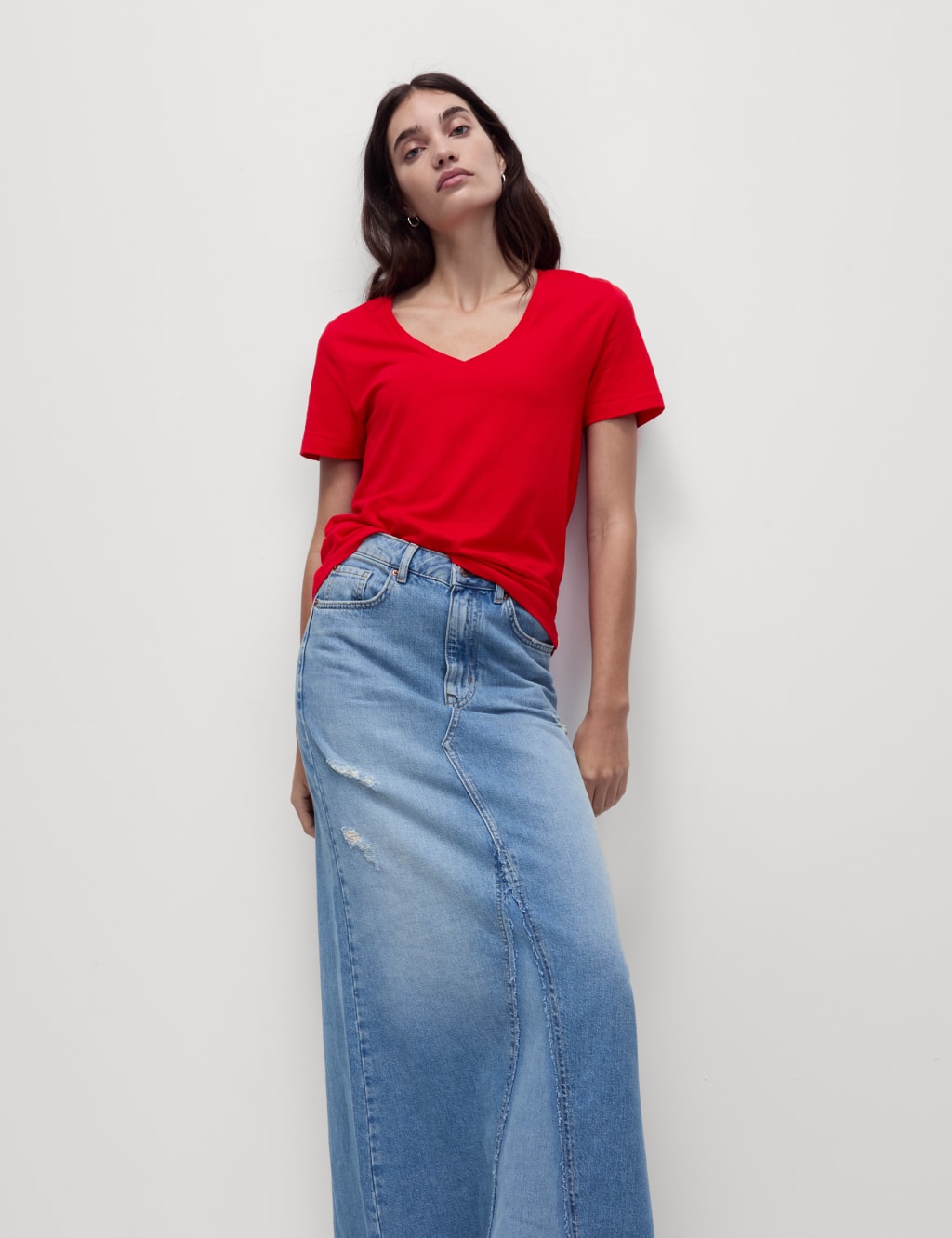 Pure Cotton V-Neck T-Shirt 3 of 5