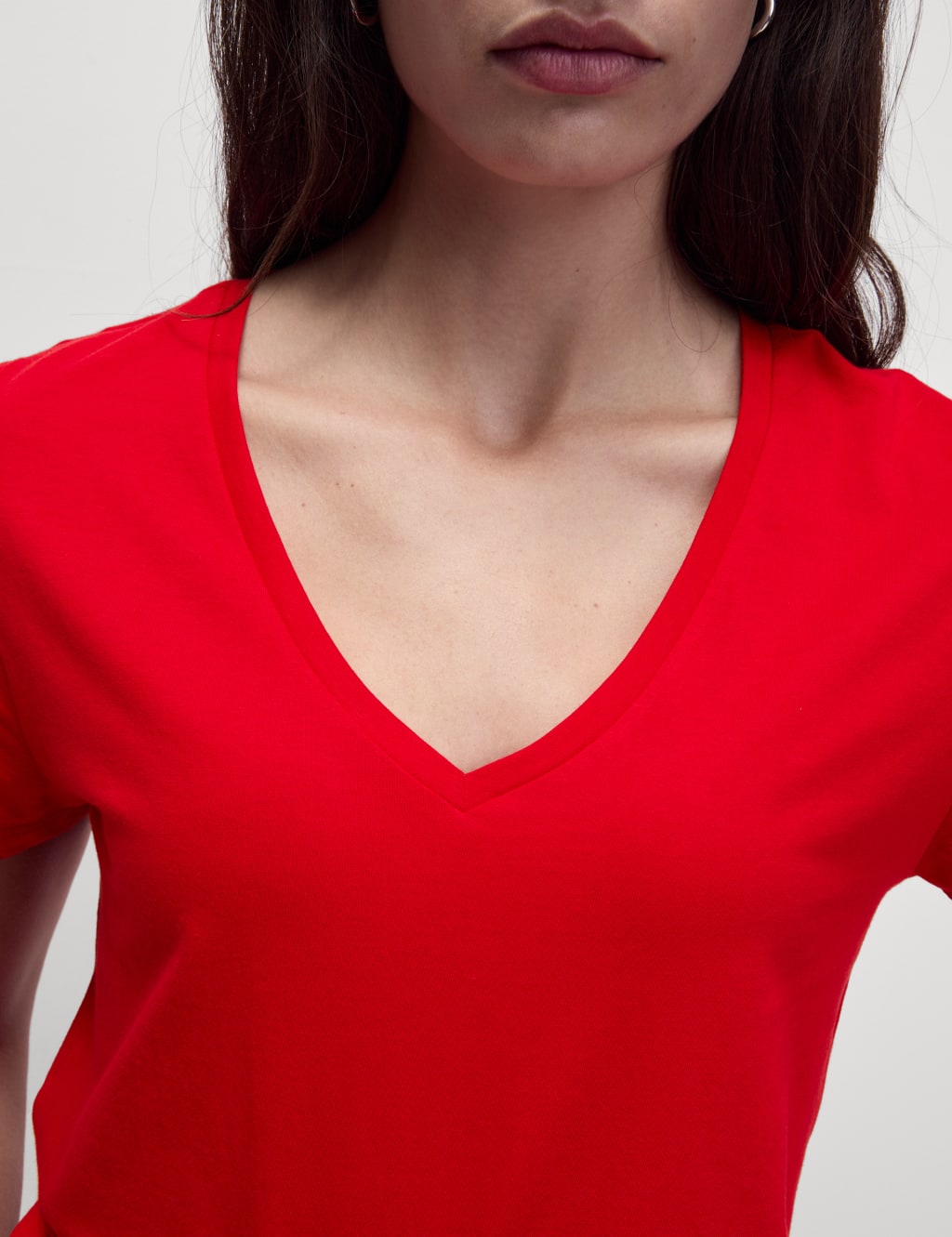 Pure Cotton V-Neck T-Shirt 4 of 5