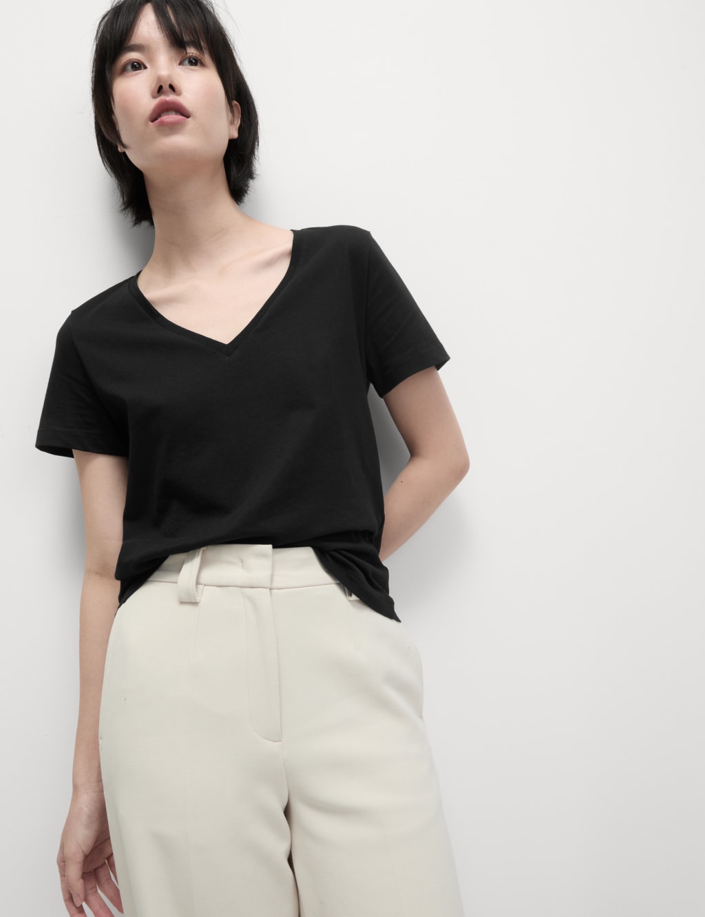 Pure Cotton V-Neck T-Shirt 5 of 5
