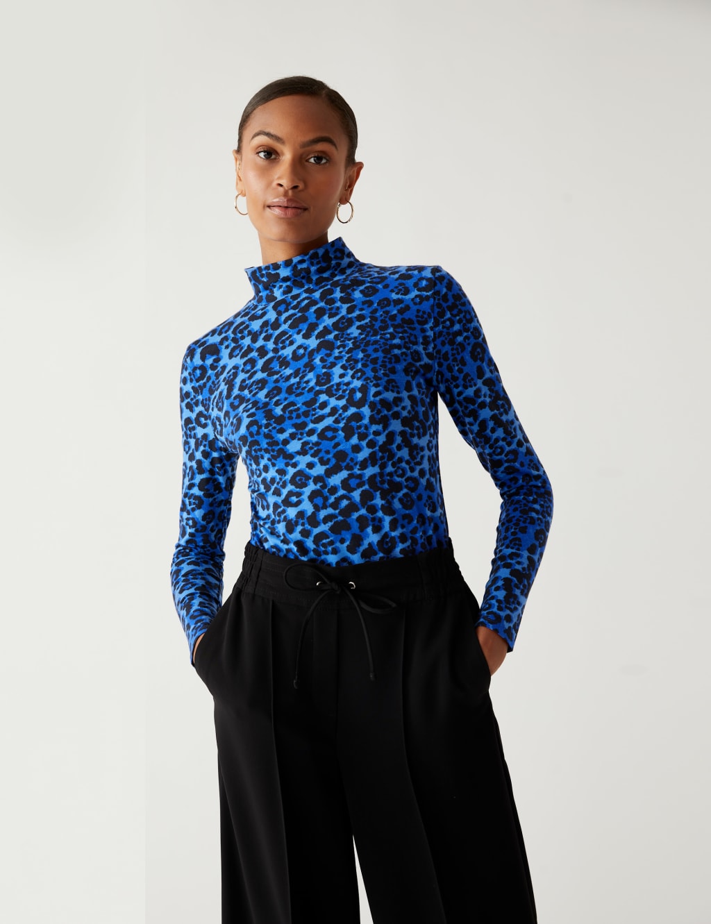 Cotton Rich Printed Slim Fit Top 3 of 5