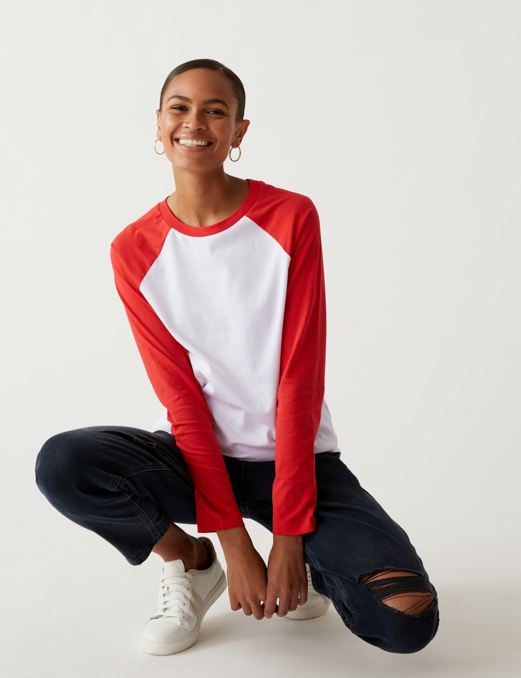 Pure Cotton Crew Neck Long Sleeve T-Shirt 1 of 4