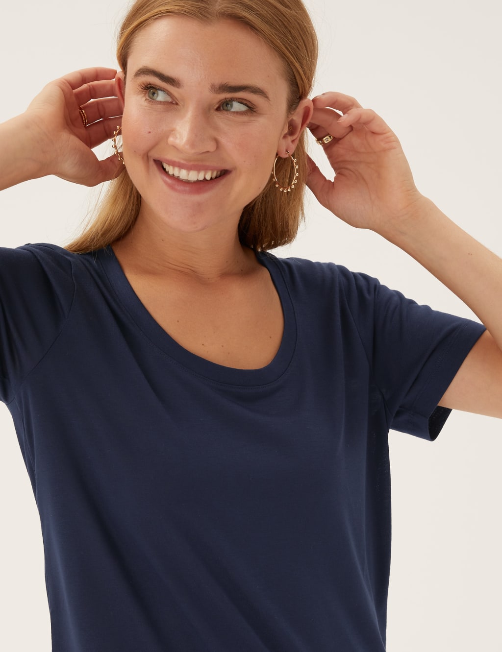 Scoop Neck Relaxed Short Sleeve T-Shirt 1 of 5