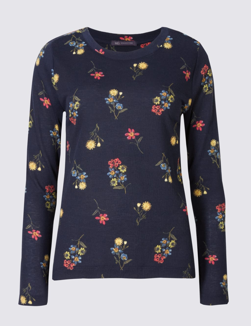 Floral Print Slash Neck Jersey Top 2 of 4