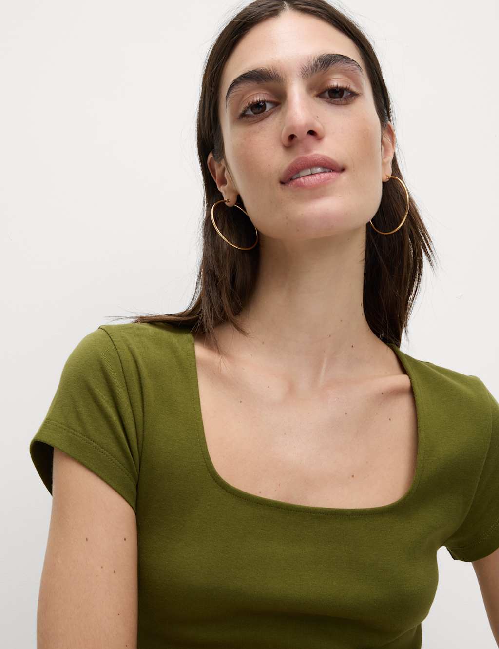 Pure Cotton Square Neck Slim Fit Top 4 of 5