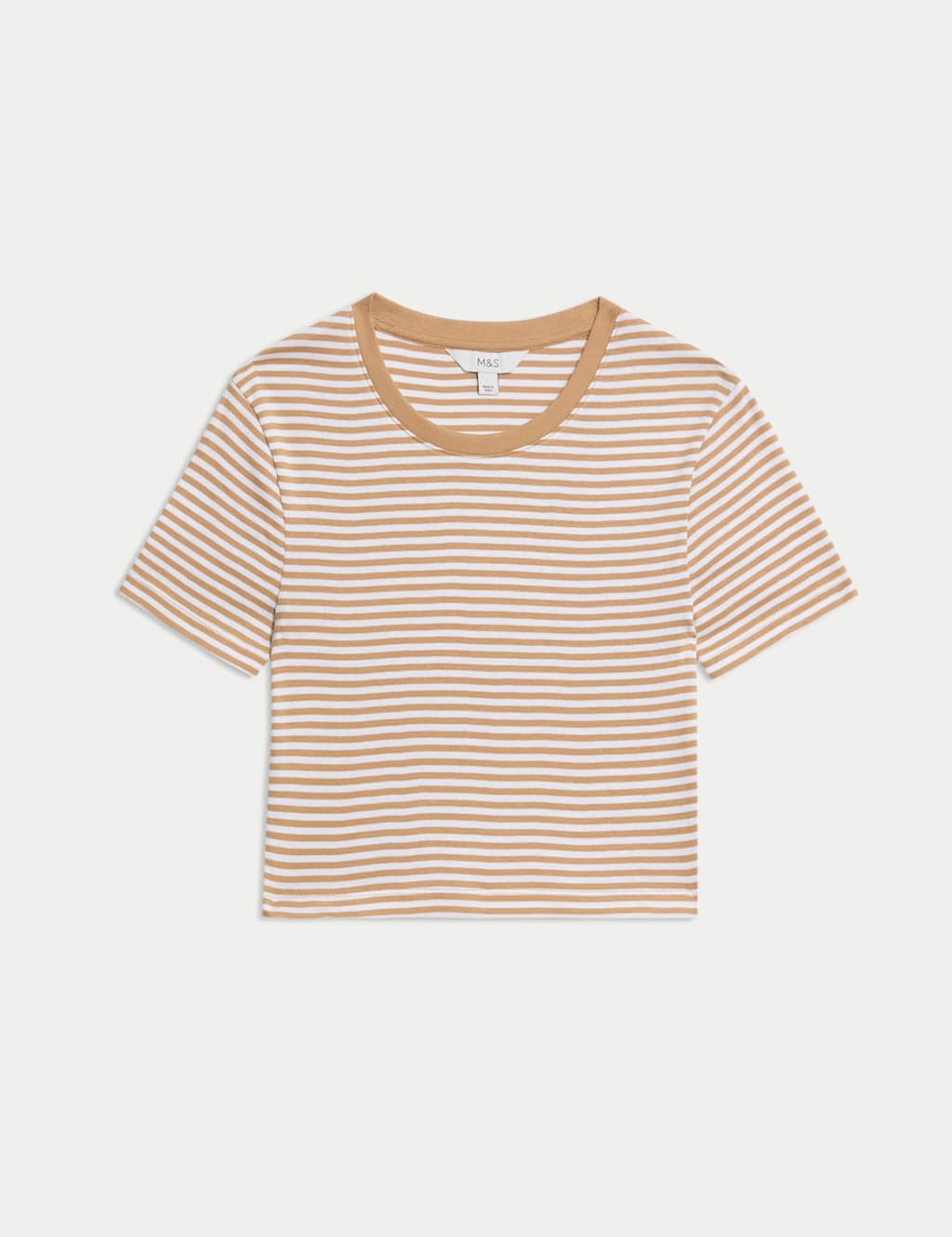 Pure Cotton Striped Crop T-Shirt 2 of 4