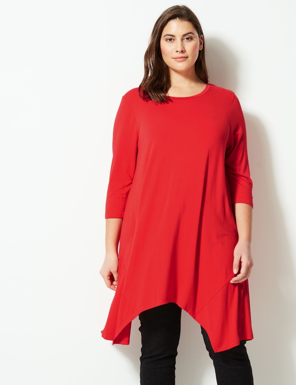 CURVE Round Neck 3 4 Sleeve Tunic M S Collection M S