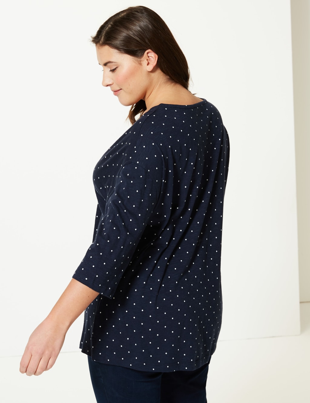 CURVE Polka Dot 3/4 Sleeve T-Shirt 4 of 4