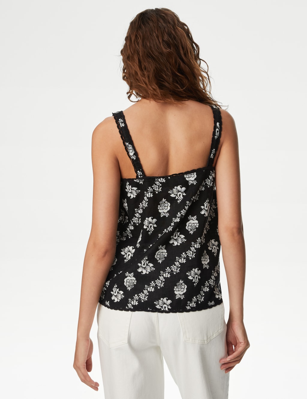 Pure Cotton Floral Lace Square Neck Vest Top 5 of 5
