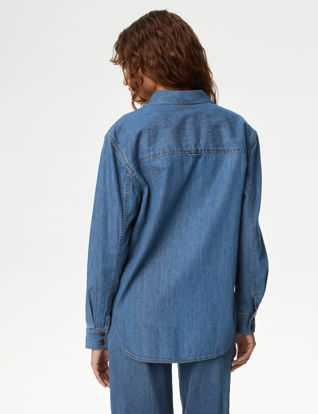 Pure Cotton Denim Longline Shirt
