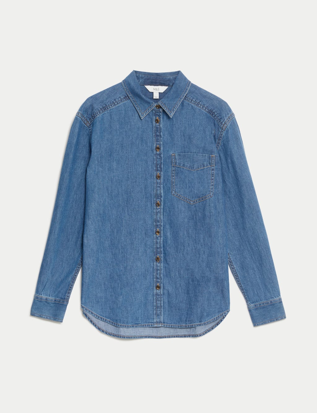 M and s denim shirt sales