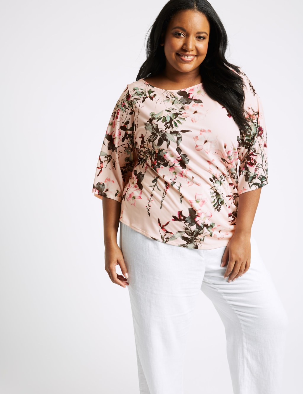 CURVE Floral Print Half Sleeve Top 3 of 5